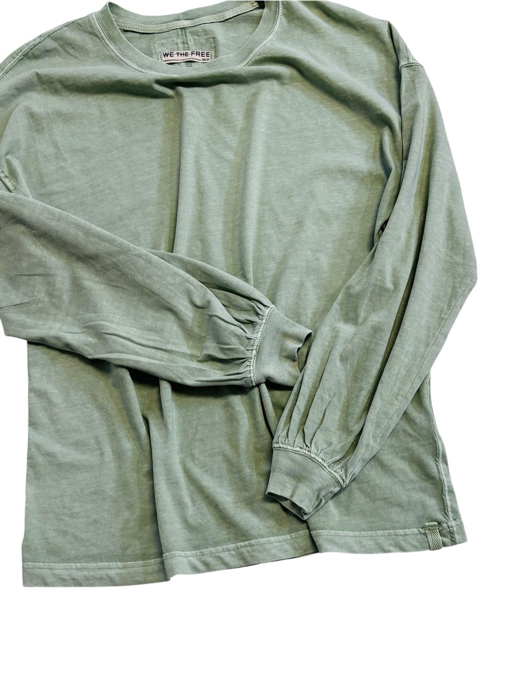 We the Free Perfect Oversized Vintage Dyed Long Sleeve T Sage Green XS READ